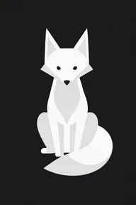 Minimal white fox character