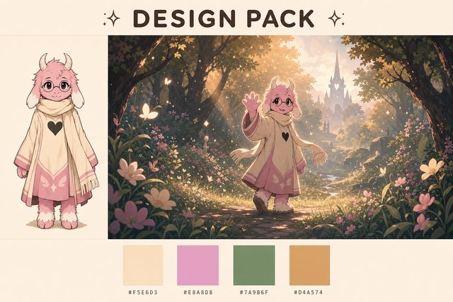 pastel forest sprite — stream overlay style sheet generated with AlertForge
