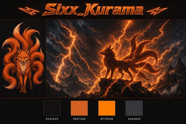 fiery nine-tail fox — stream overlay style sheet generated with AlertForge