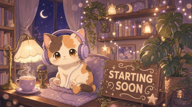 moonlit lofi cat — stream overlay style sheet generated with AlertForge
