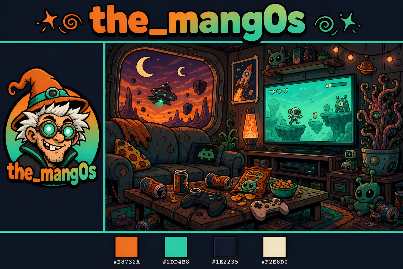 The Mangos gaming room - sample generated with AlertForge