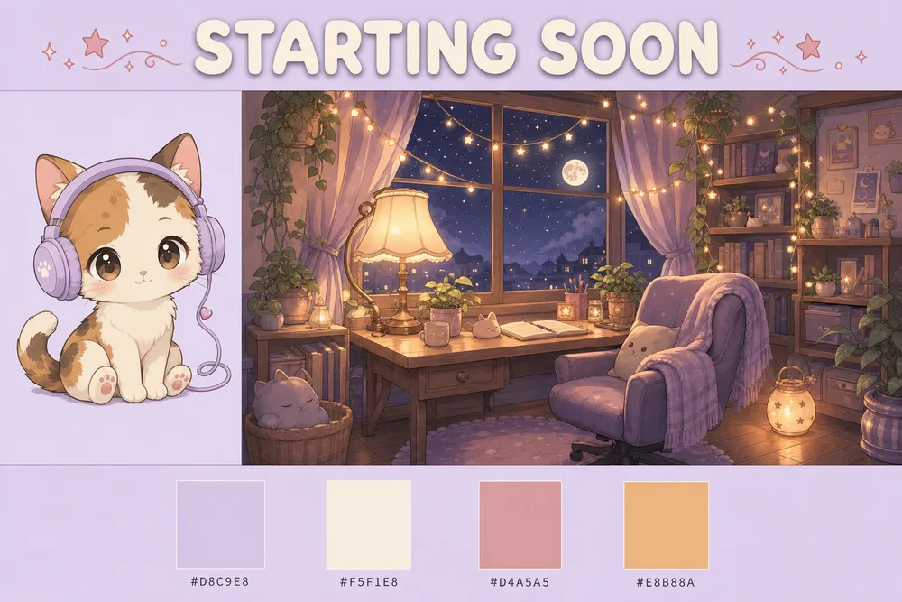 The pack's design sheet — character reference and the exact color palette used across every file